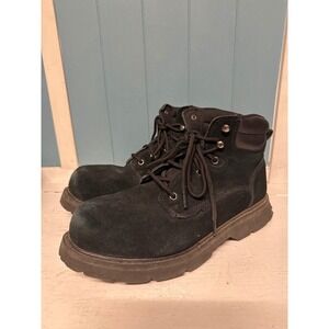 Brahma Mens MNBR27DP005 Black Leather Steel Toe Work Boots Size 13 ASTM F2413-18